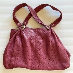 Gap purse bag tote leather perforated mauve hobo bag